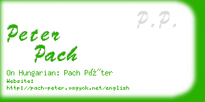 peter pach business card